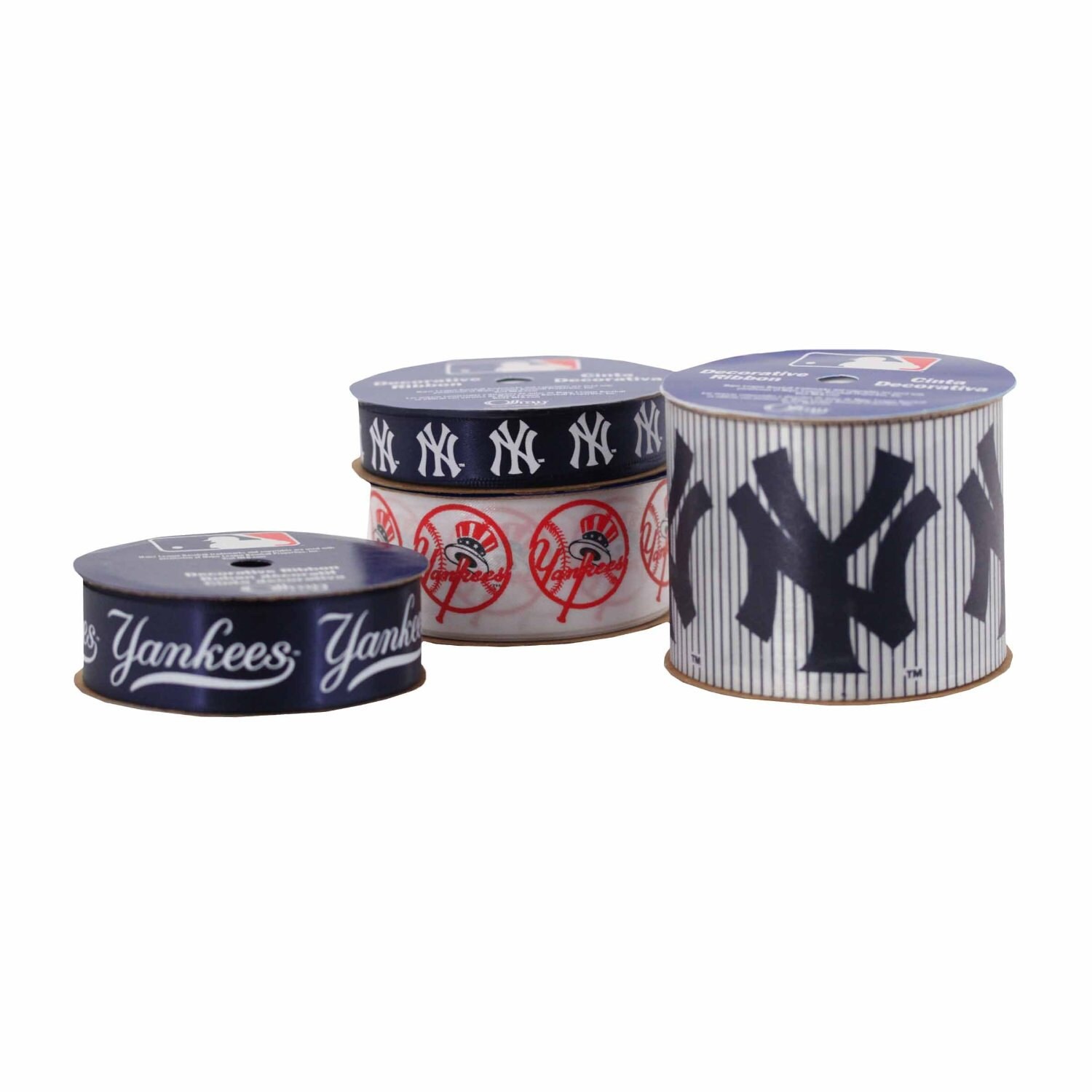 Offray 4-Pack MLB New York Yankees Ribbon Blue/White/Red