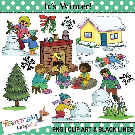 It's Winter Clipart by RamonaMClipArt on Etsy