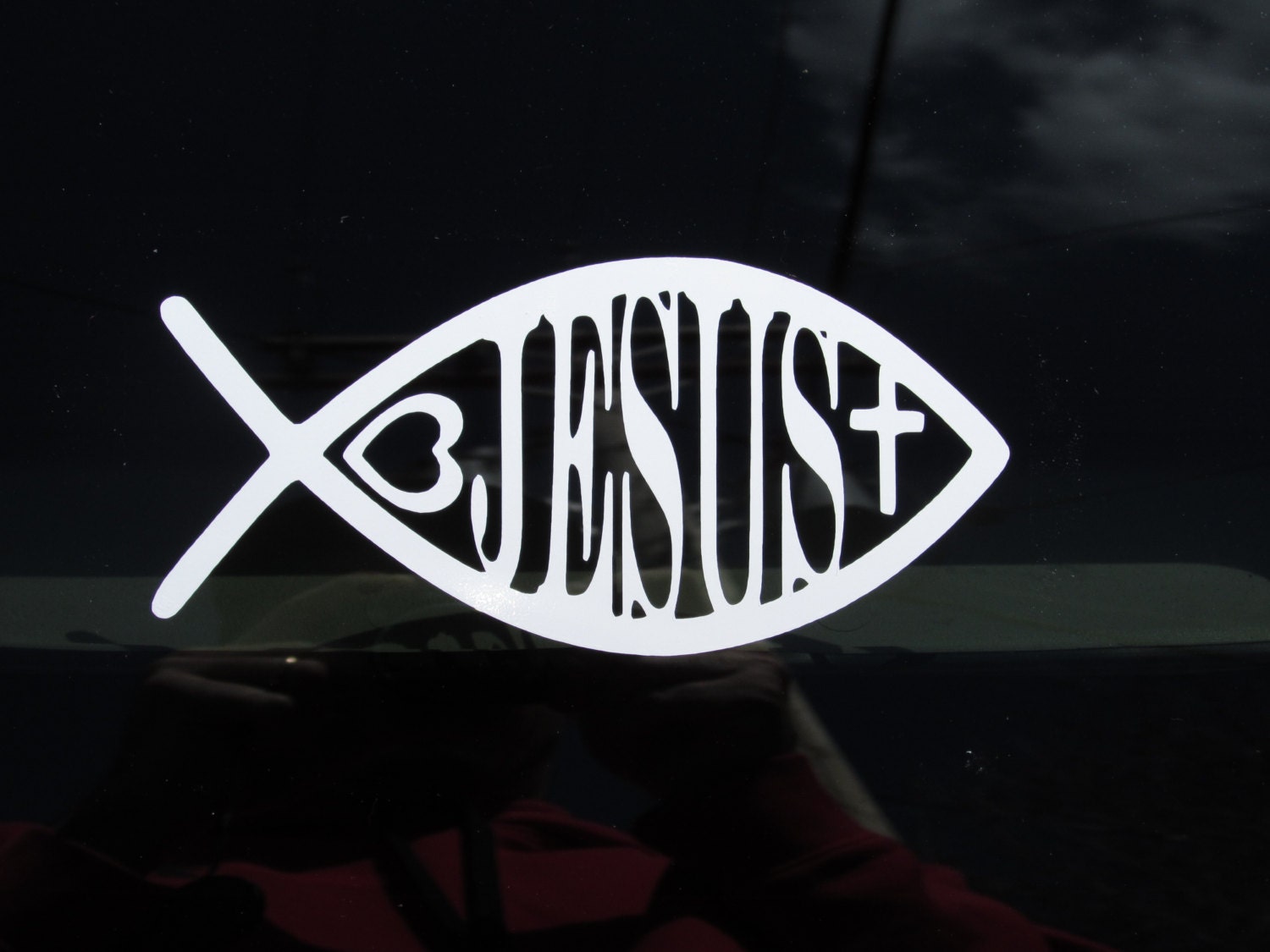 Christian car decal Ichthys Symbol Jesus Fish decal Christian car decal Ichthys Symbol Jesus Fish decal