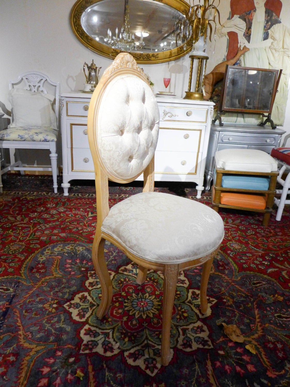 Ladies French Style Boudoir Vanity Or Desk Chair In White 39 5 H   Il Fullxfull.740359450 Qu5j 