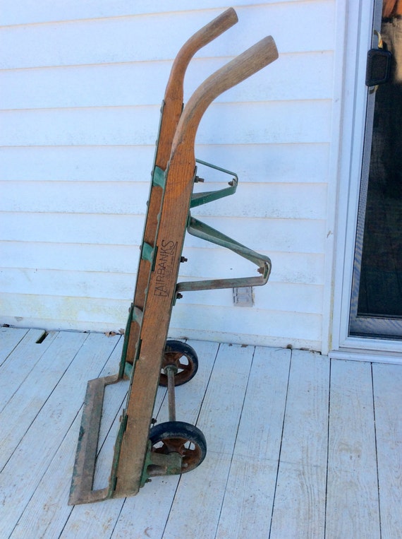 Antique FAIRBANKS Industrial Barrel Dolly Warehouse Cart Hand Truck