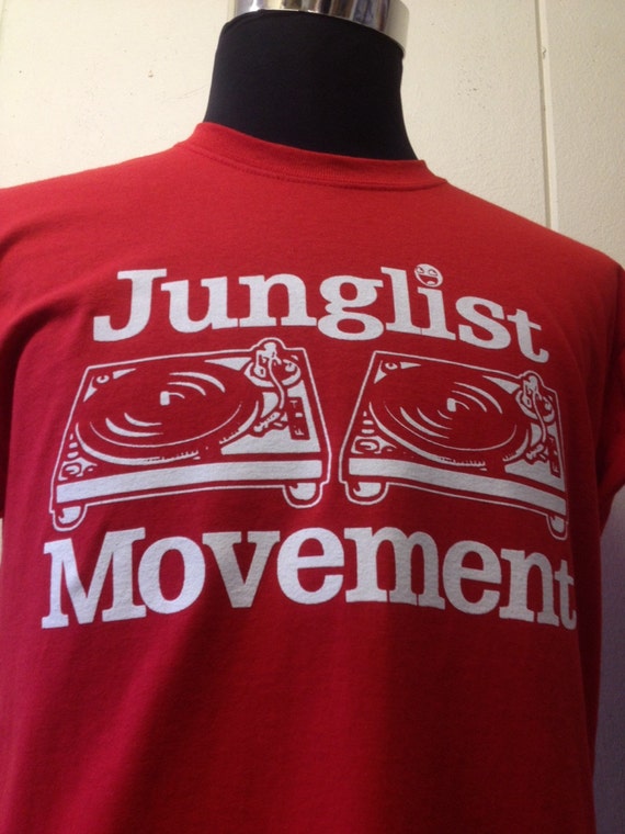 junglist movement tshirt. Dnb drum and bass mens by GarmsWorld