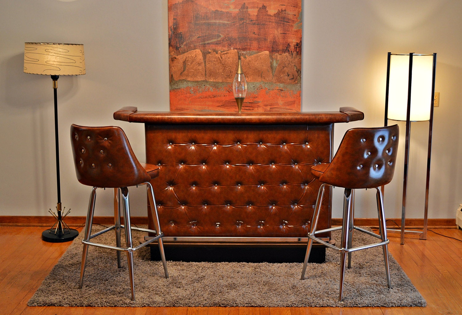 Tufted Leather Bar Stools Pictures