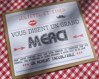 Card of thanks wedding |esprit guinguette|