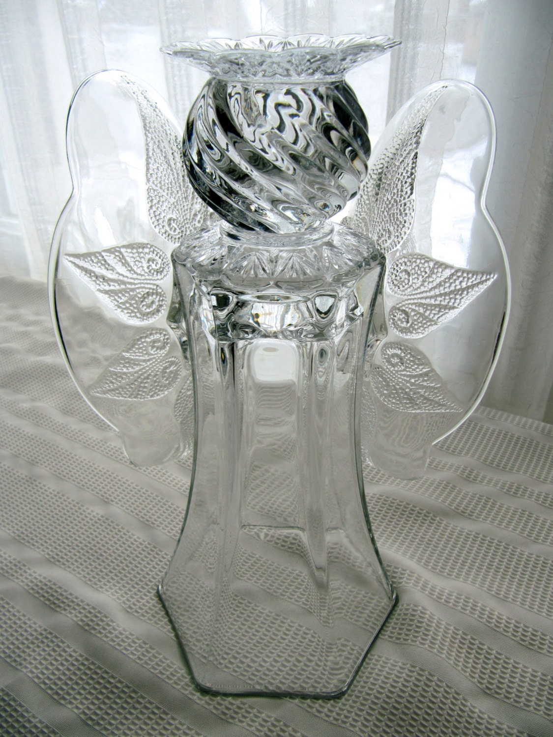 garden glass angel glass angel angel sculpture upcycled