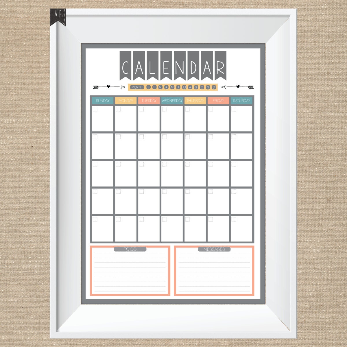 Large DryErase Family Organisers Menu by ATPCreativeDesign