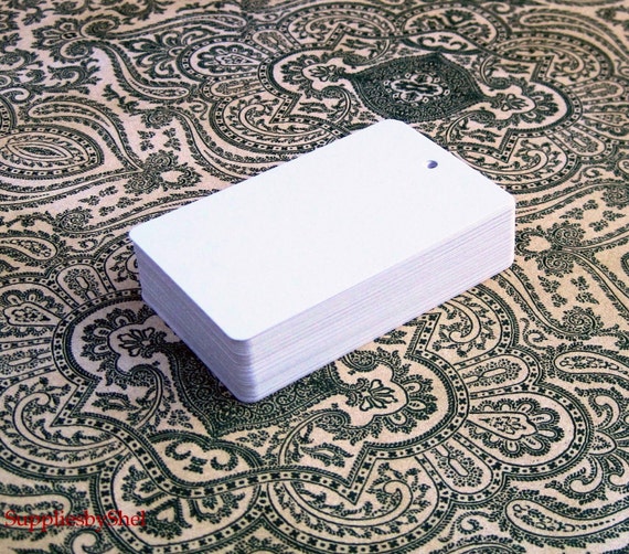 100 Blank White Tags - 1 3/4 x 2 7/8 inch Tags - Retail Tags - Merchandise Tags Il_570xn