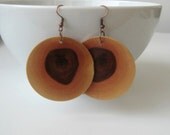 Cornelian cherry wood earrings.