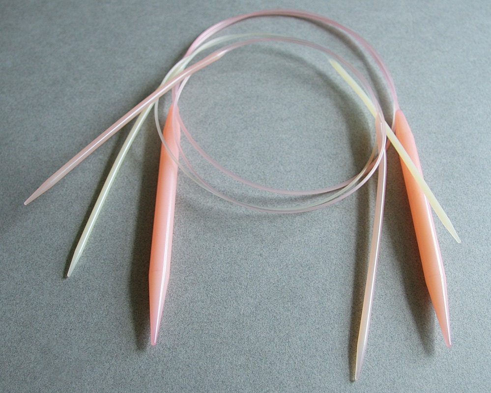 Set of 3 Nylon Circular Knitting Needles by MOTHWORKSVINTAGE