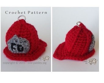 Firefighter Hat eos Lip Balm Holder - PDF CROCHET PATTERN