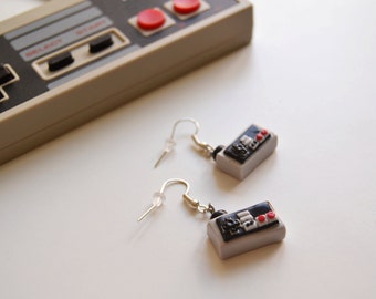 Nintendo controller earrings, Geek earrings, NES earrings, Fimo clay earrings