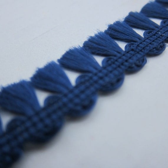 6 yard tassel trim in navy blue small by AmadeusCoutureSupply