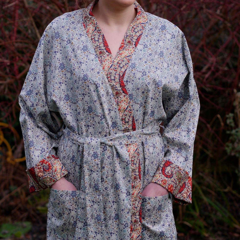 floral cotton robe