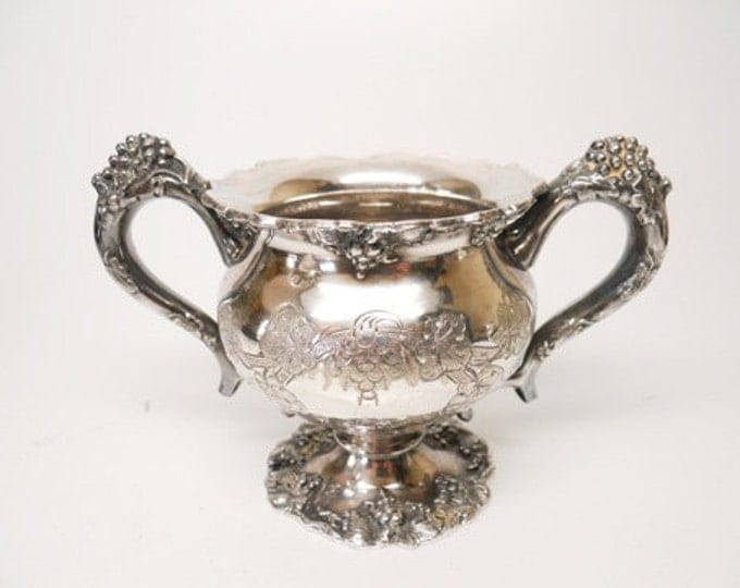 Storewide 25% Off SALE Antique 19th Century Amazing High Repousse Silver Plate Grape Designed Hand Chased Elizur G Webster Coffee Service