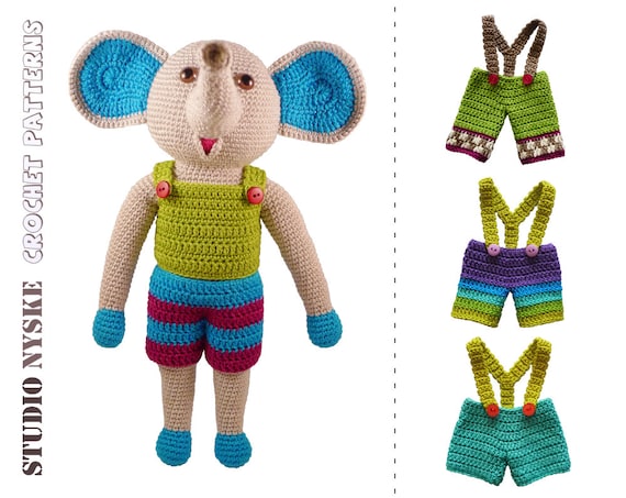 Crochet PATTERN elephant amigurumi dress up doll by ...