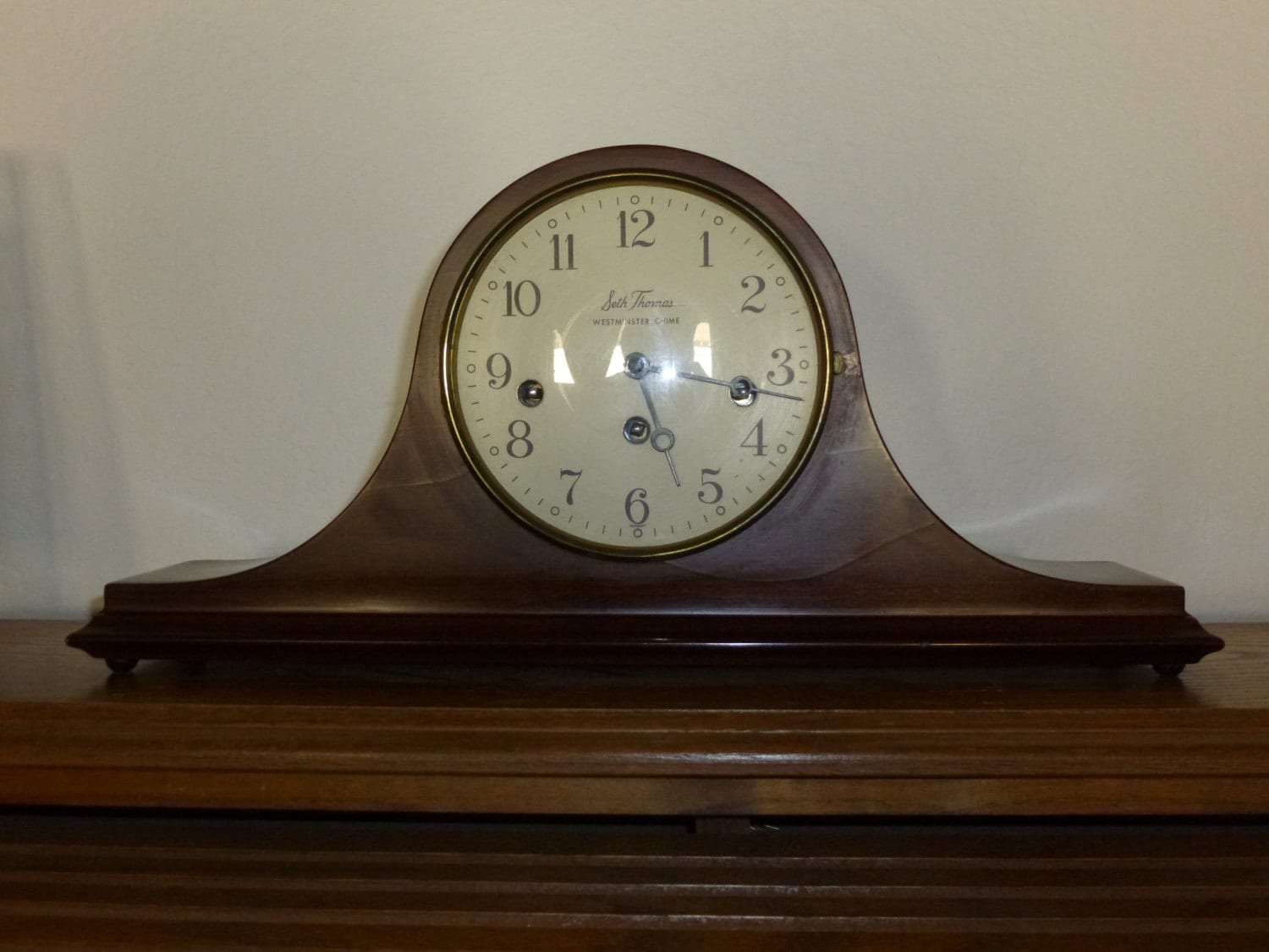 Seth Thomas westminster chime camal back mantle clock