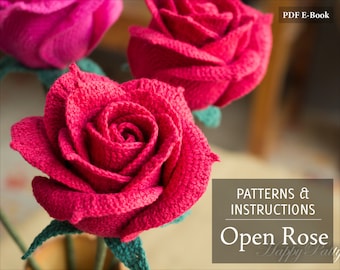 Crochet Rose Pattern - Crochet Pattern for Wedding Bouquets and Home Decoration - Crochet Flower Pattern - PDF Pattern