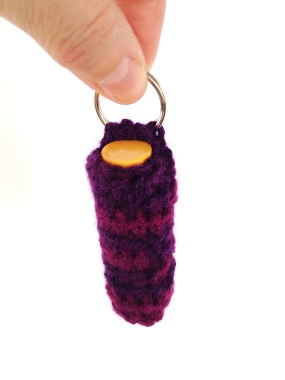 Items similar to Purple Lip Balm Cozy/Holder with Split Ring for
