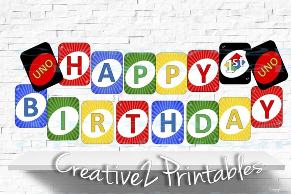 printable uno card cards happy 1st birthday by