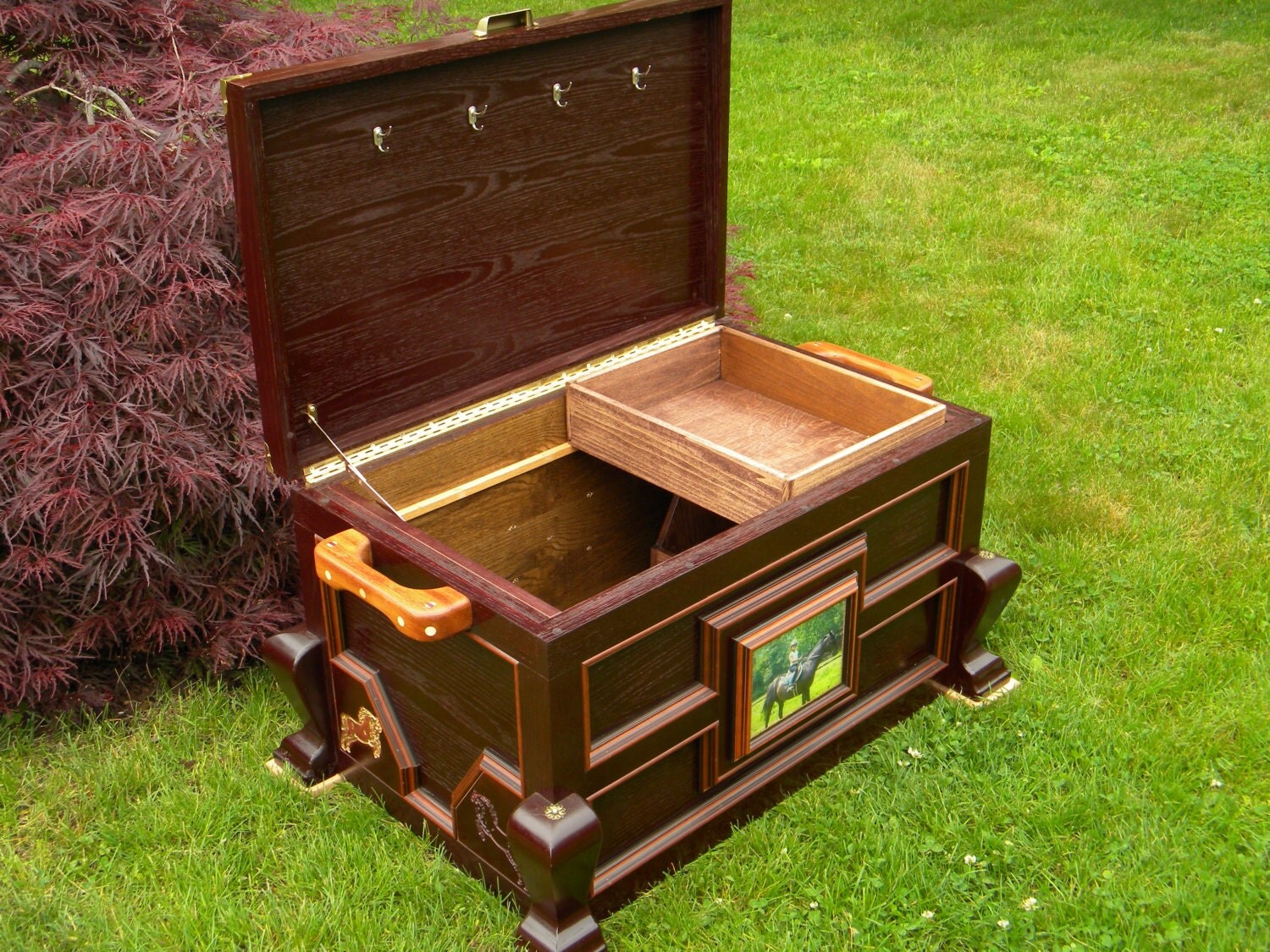 Handmade Exotic Custom Tack Trunk made with solid by ANNZTIQUES