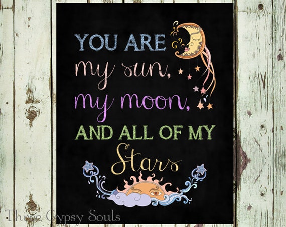PRINTABLE ART Childrens Wall Art You Are My Sun by ThreeGypsySouls
