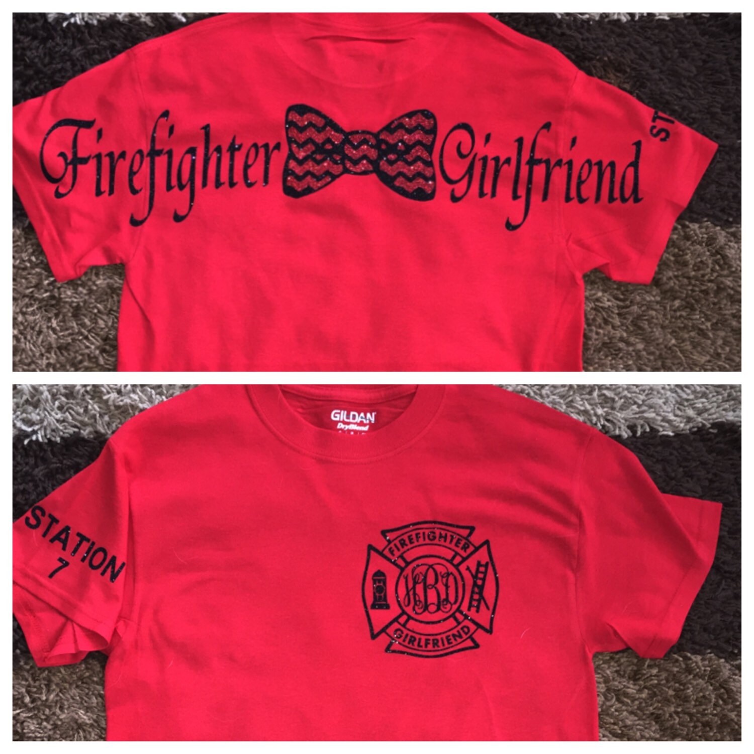 Short Sleeve Firefighter Girlfriend Wife Mom Sister Etc