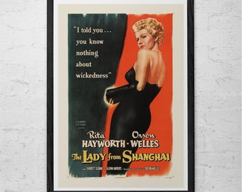 CLASSIC MOVIE POSTER - Orson Wells Movie Poster - Rita Hayworth Movie Poster Classic Film Poster - High Quality Reproduction