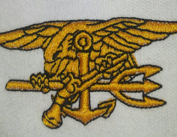 Items similar to US NAVY SEAL Trident Eagle embroidery pattern Army ...