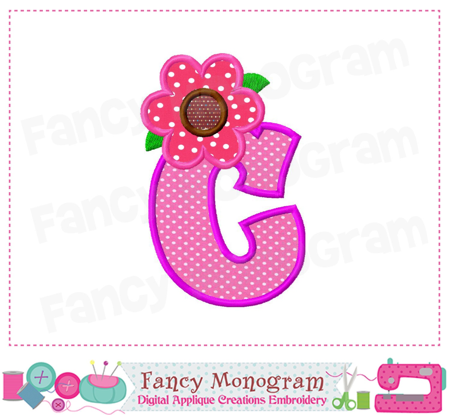 Flower Monogram C appliqueBirthday Letter C applique Font C