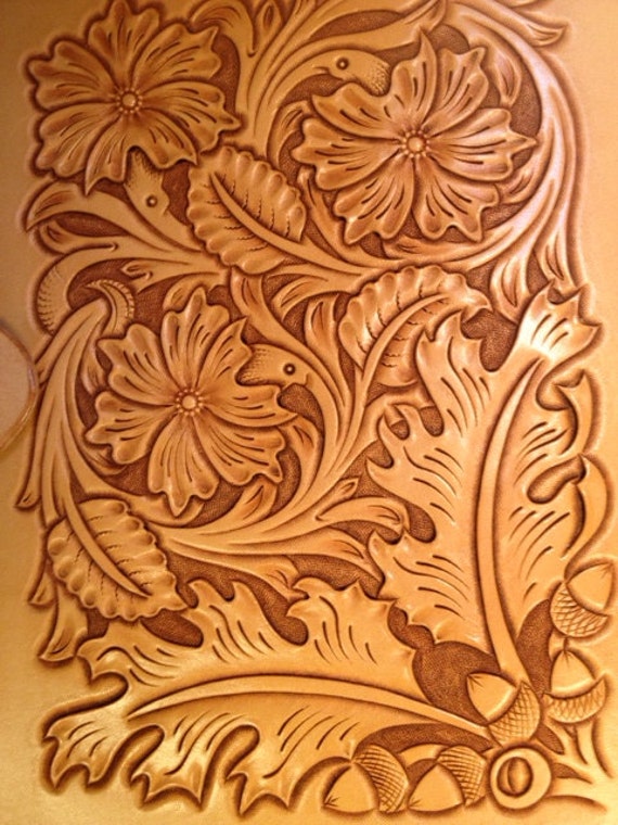 Hand Tooled Leather Planner Binder by JMRCustomLeather on Etsy