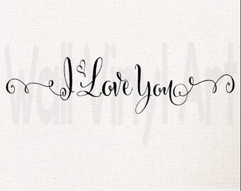 Small, Med, Large I love you Vinyl Decal- Wall Art, Home Decor, Bedroom Wall Decal, Valentines Decor, Wedding Decor
