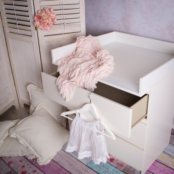 Round edges Changing table for IKEA Malm dresser. New