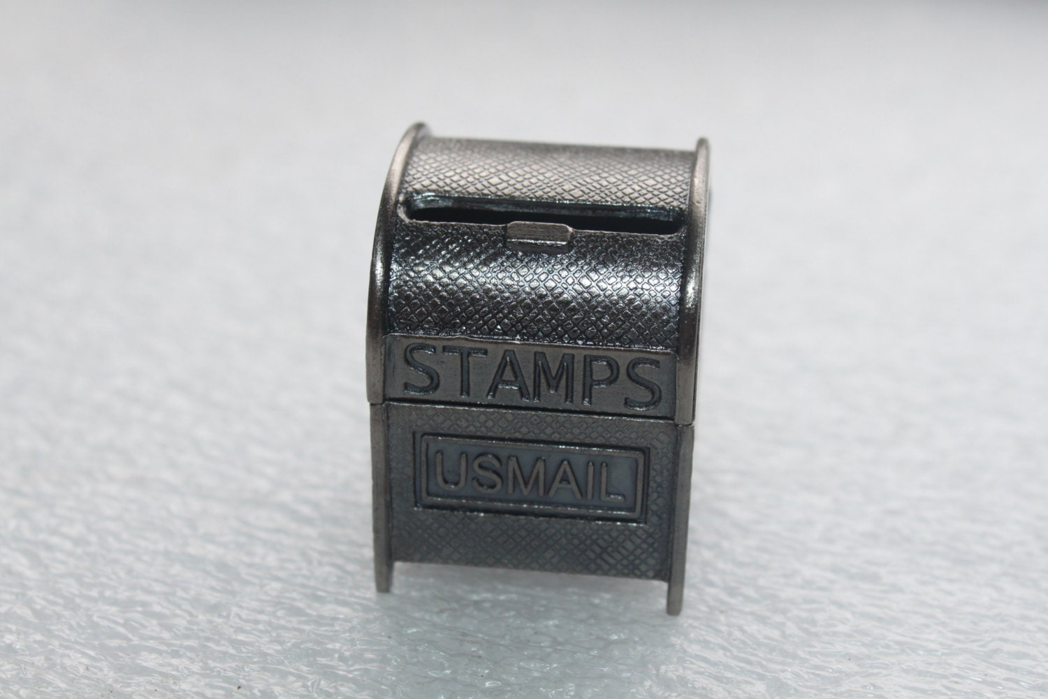 A11 Pewter Mini Mailbox Stamp Dispenser for Coils US MAIL