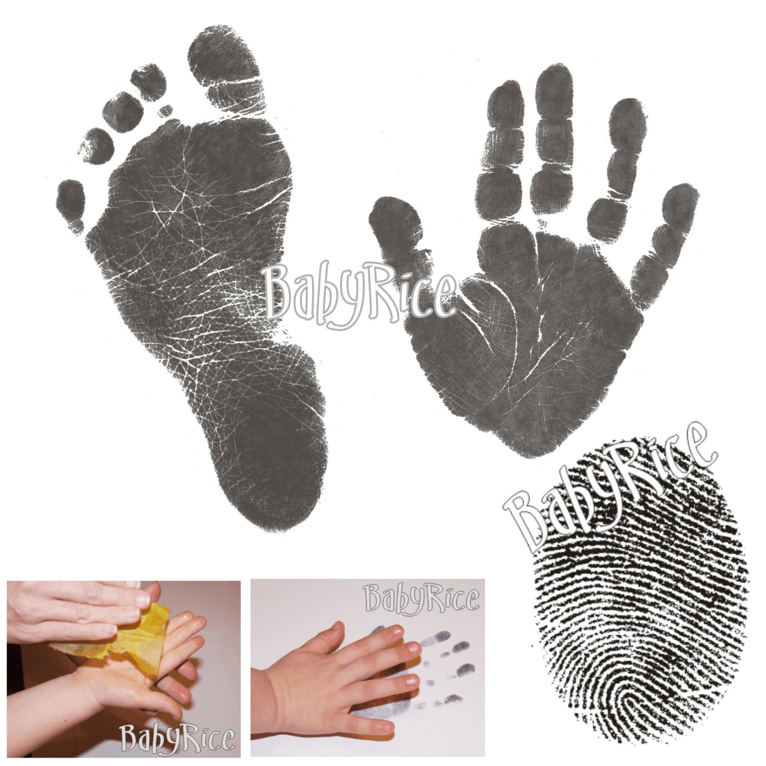 Budget Easy Inkless Handprints Footprints Kit for Baby Child