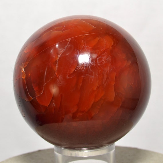 2.2 Carnelian Agate Sphere Deep Red Veins Rare Reiki Geode by HQRP