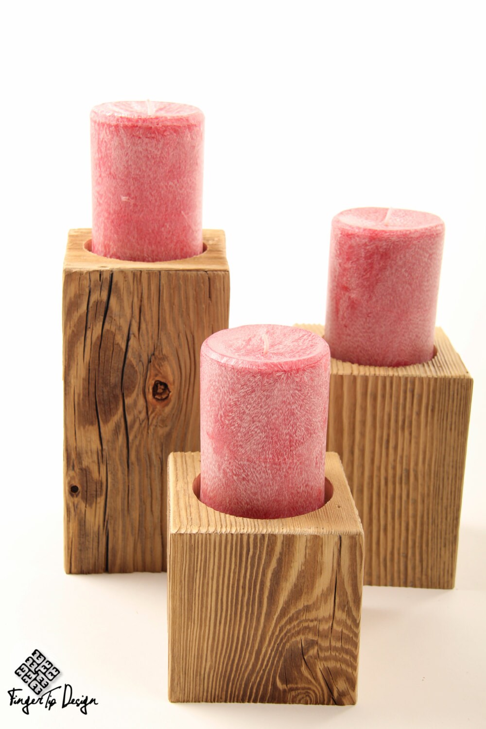 Handcrafted Reclaimed Wood Set Of Candle Holders   Il Fullxfull.766132330 Mxca 