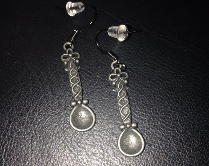 Metal spoon earrings