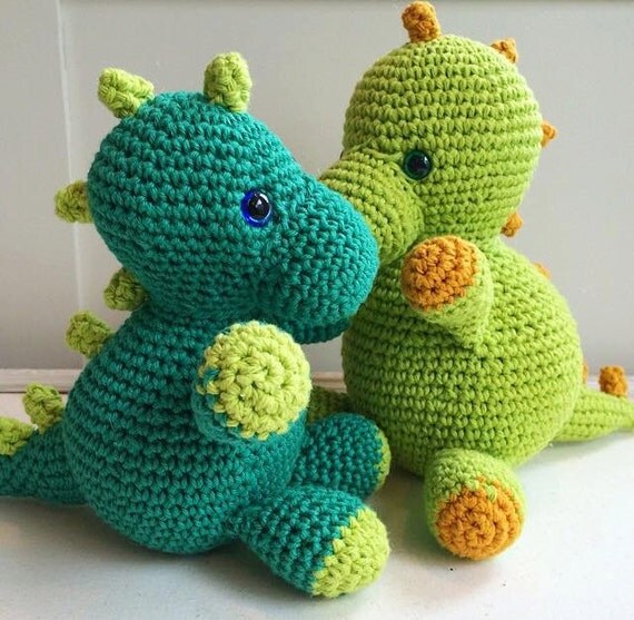 Crochet dinosaur stuffed animal by WoodsideManorShop on Etsy