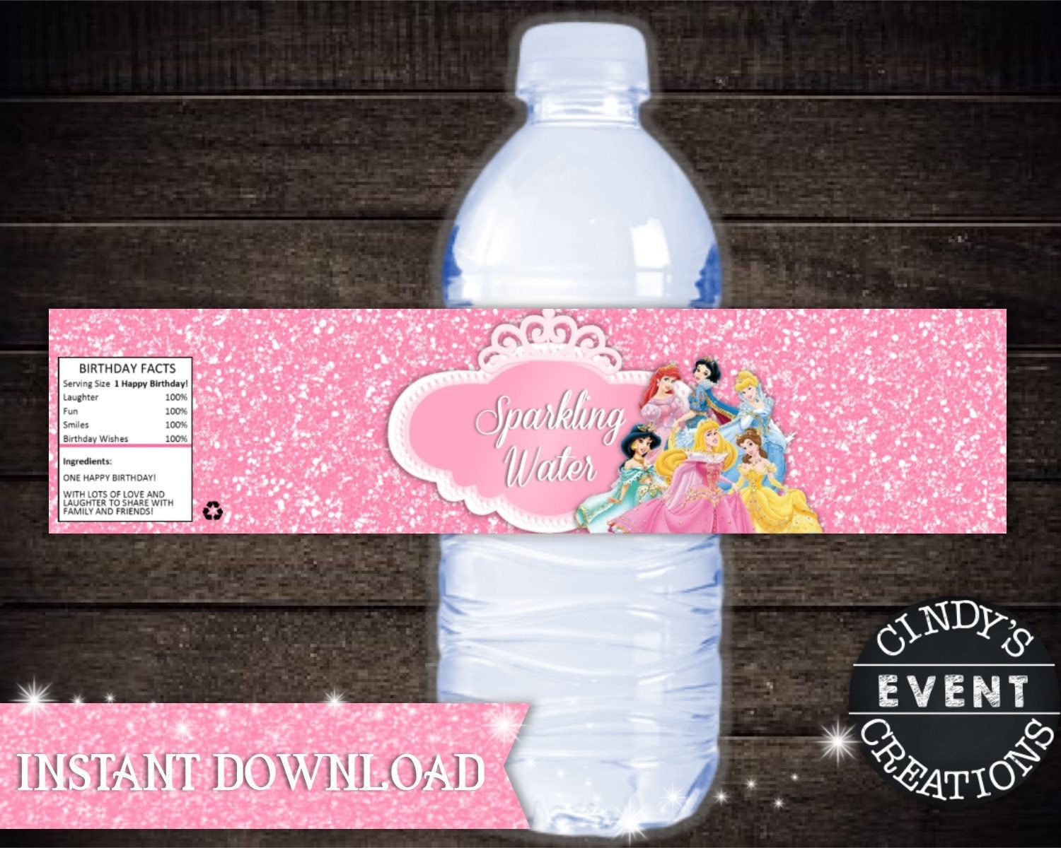 Disney Princess Water Bottle Labels 0230