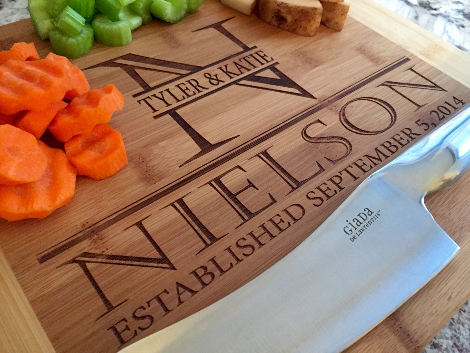 Personalized Bamboo Cutting Board 11x14 1/2 thick