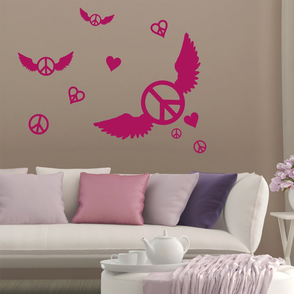 Peace Signs with Wings by VinylUnlimited on Etsy