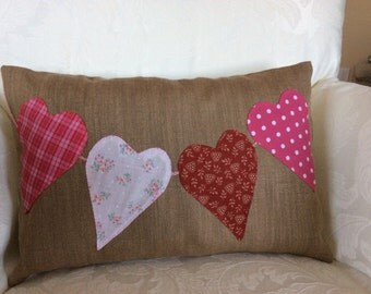 Valentine Pillow,Heart Pillow,Lumbar pillow, Pillow,Wedding pillow,burlap cushion,Accent pillow,throw pillow,decorative pillow,couch pillow