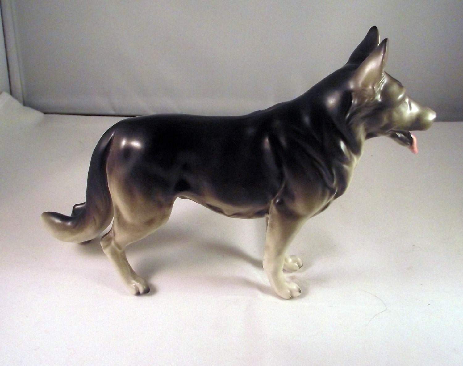 Vintage Lefton Ceramic German Shepherd Figurine 1950s