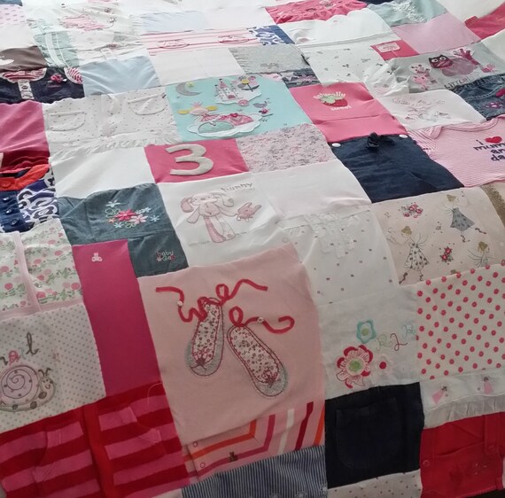 Memory Quilt Made from your babies clothes Single Bed