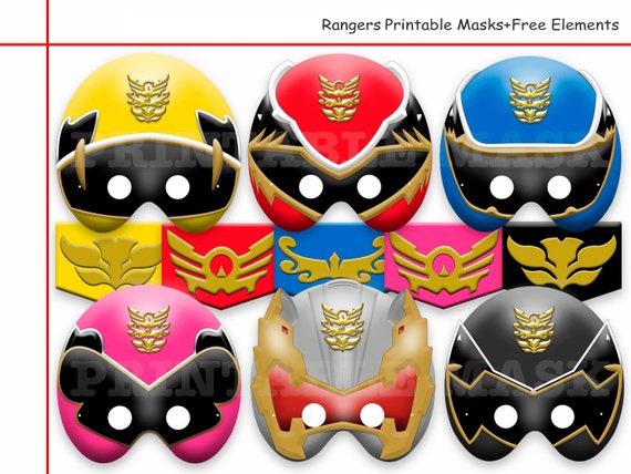 Unique Rangers Printable MasksFree Elements mask power