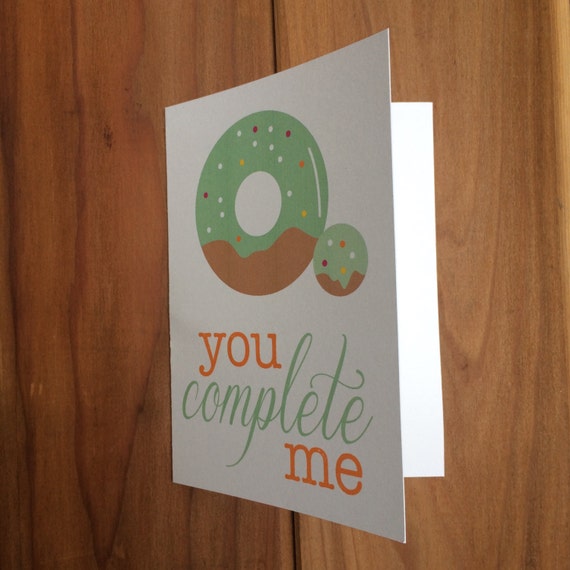 You Complete Me Donut Card By Ohhitherecards On Etsy 7182