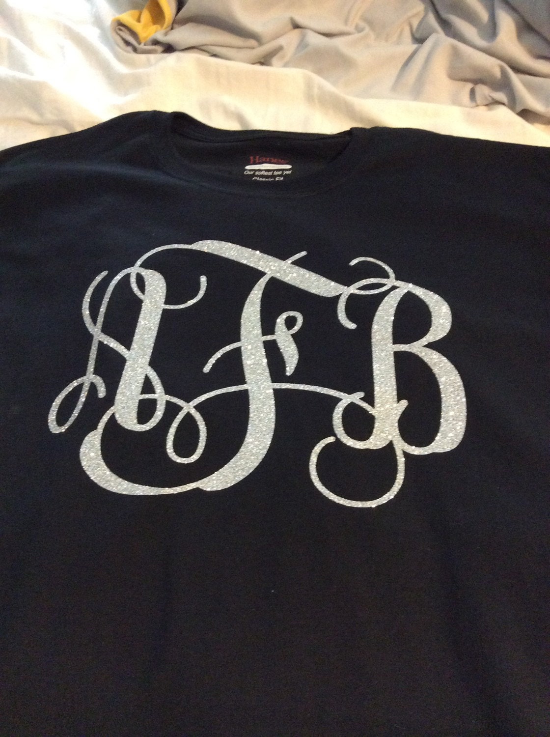 monogram initials on shirt