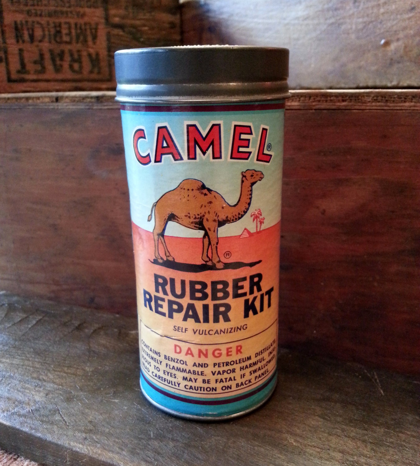 Vintage Camel Rubber Repair / Tire Patch Kit by HeyDayClassics