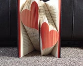 Multiple two Heart Folded Book Art **Pattern**  Instant download PDF Book Folding Origami Free Tutorial/ Instructions