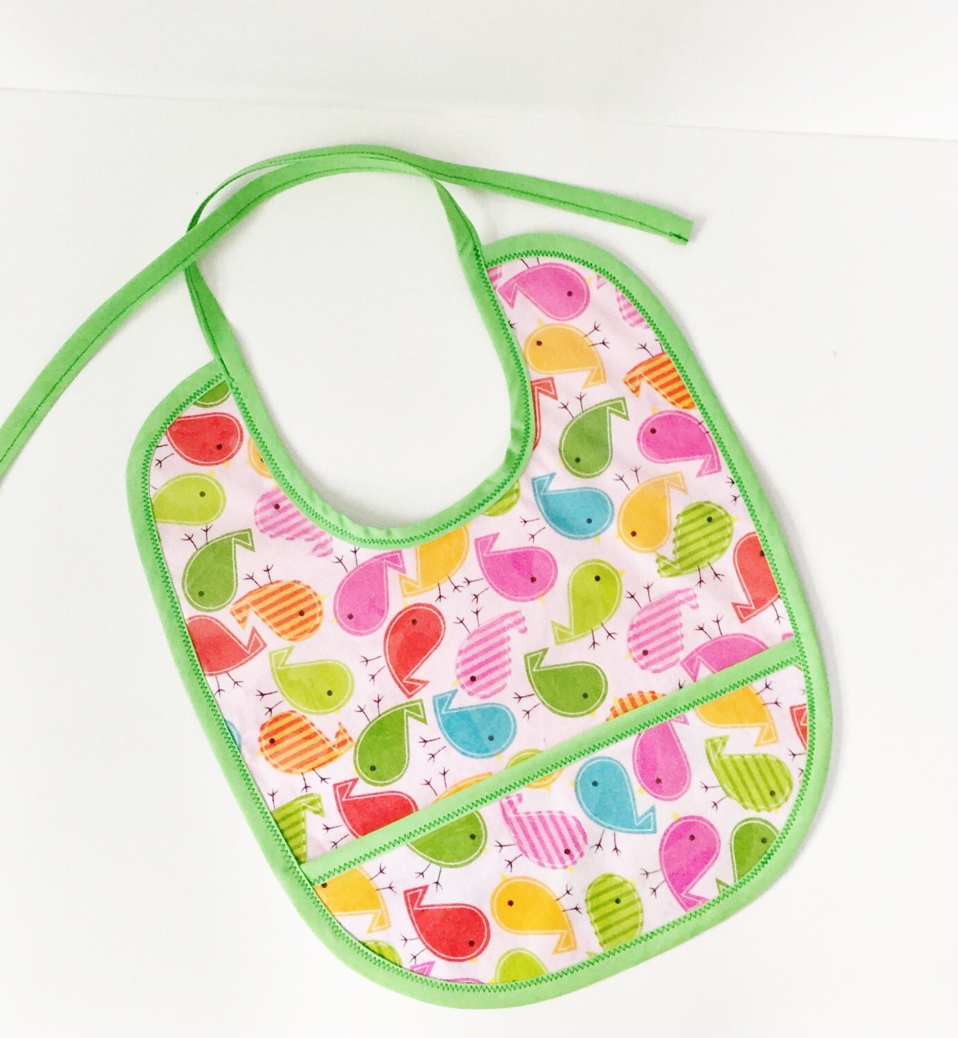 Plastic Baby Bib/Toddler Bib with Catch all Pocket by ForDahBaby